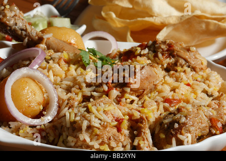 Sindhi biryani is a special meat and rice dish from the Sindh province of Pakistan. Stock Photo