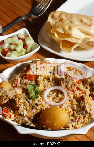 Sindhi biryani is a special meat and rice dish from the Sindh province of Pakistan. Stock Photo