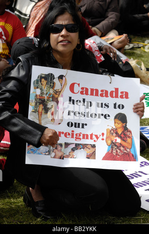 Toronto Tamils protest against war in Sri Lanka Stock Photo