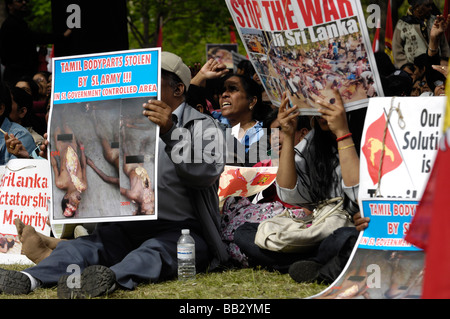 Toronto Tamils protest against war in Sri Lanka Stock Photo