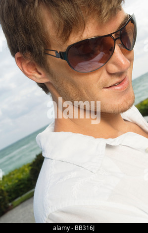 Close-up of a man wearing sunglasses Stock Photo