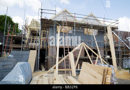 House building UK;  house building construction site, Billericay, Essex, England UK Stock Photo