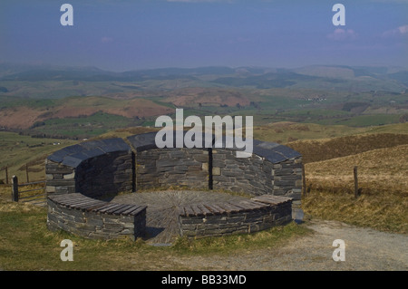 Wynford Vaughan Thomas Memorial in Mid Wales above Machynlleth Stock Photo