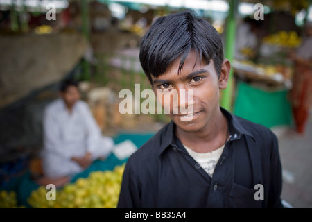 Young man at the Itwar Bazar in Islamabad Stock Photo