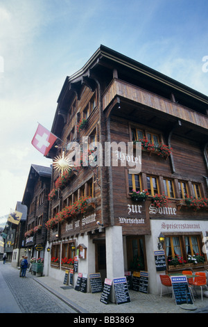 Hotel zur Sonne at Andermatt in Urseren Valley Uri canton Switzerland Stock Photo