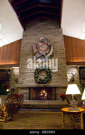 Canada, Alberta, Jasper, Jasper NP. Fairmont Jasper Park Lodge. Stock Photo