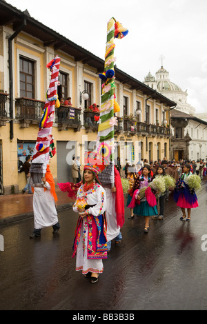 South America, Ecuador, Pinchincha Province, Quito. Holy Week Entrada de los Jocheros Procession Stock Photo