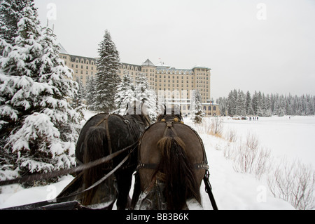 Canada, Alberta, Lake Louise. Farimont Chateau Lake Louise. Stock Photo