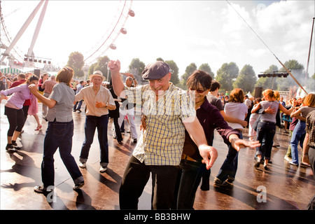 People dancing at the Southbank Festival, London, UK. Stock Photo