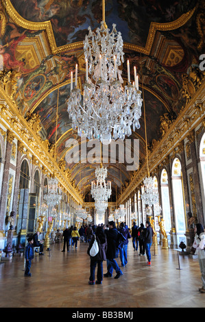 Galerie des Glaces, Versailles Palace, Versailles, Yvelines, France Stock Photo