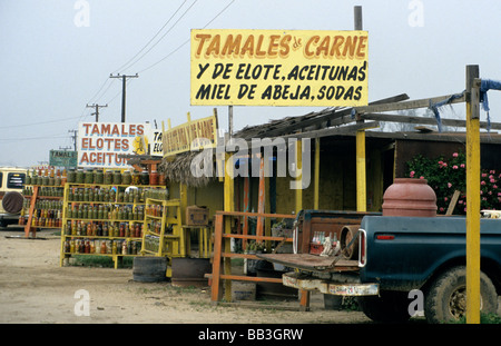 North America, Latin America, Mexico, Baja. Roadside tamale stands. Stock Photo