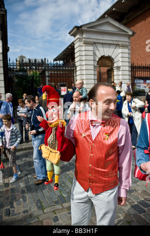 A Professor and Mr Punch in Covent Garden Piazza in London.  Photo by Gordon Scammell Stock Photo