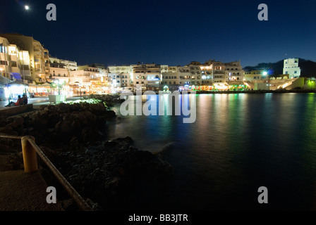 Greek Island Karpathos: Pigadia by night Stock Photo