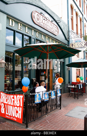 exterior of the cheese shop a popular sandwich shop 4th avenue gaslamp quarter san diego california usa Stock Photo