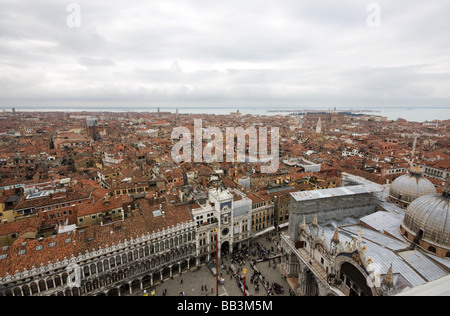 St. Marks and the rest of Venice from above Stock Photo