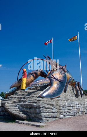 Canada, New Brunswick, Shediac. Know as the lobster capital of Canada, largest lobster in the world sculpture. Stock Photo