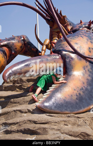 Canada, New Brunswick, Shediac. Know as the lobster capital of Canada, largest lobster in the world sculpture. Stock Photo