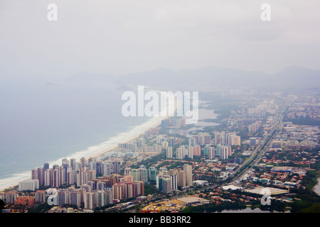 Aerial view of Barra de Tijuca district in Rio de Janeiro, Brazil. Stock Photo