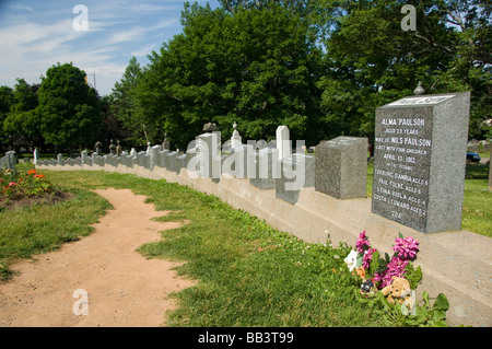 Canada, Nova Scotia, Halifax. Fairview Lawn Cemetery, home to the largest number of Titanic grave sites in the world, 121. Stock Photo