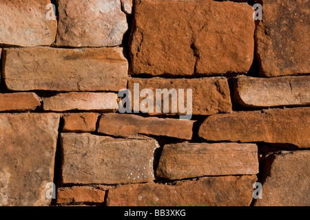 NA, USA, New Mexico, Santa Fe, Sandstone Wall (RF) Stock Photo