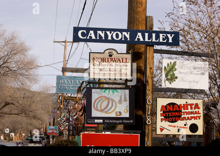 NA, USA, New Mexico, Santa Fe, Canyon Road Stock Photo