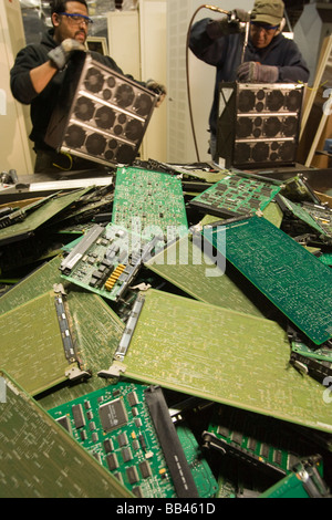 Computer recycler n Worchester, Massachusetts Stock Photo