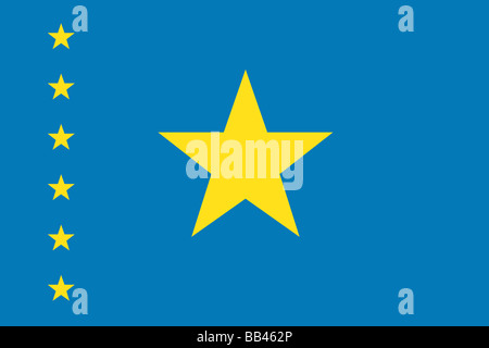 Historical flag of the Democratic Republic of the Congo, a country in Africa, from 1997 to 2006. Stock Photo