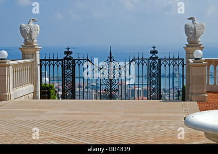 View from Bahai temple,Haifa,Mediterranean Sea,Israel Stock Photo