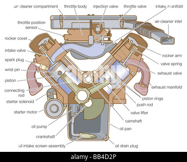 Piston engine cross-section Stock Photo, Royalty Free Image: 53496130 ...