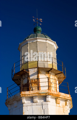 Greece and Greek Island of Mykonos with Cape Armenistis Lighthouse in the Northwest corner of the island Stock Photo