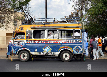 Senegal, Dakar: traditional public transport bus Stock Photo