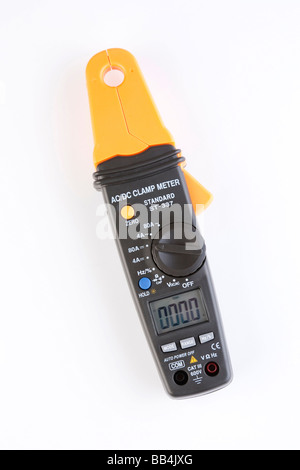 A digital clamp type ammeter using a Hall Effect sensor Stock Photo