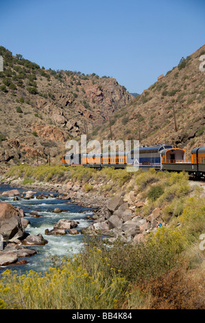 Colorado, Canon City, Royal Gorge Railroad. Property release. Views from the train along the Arkansas River. Stock Photo
