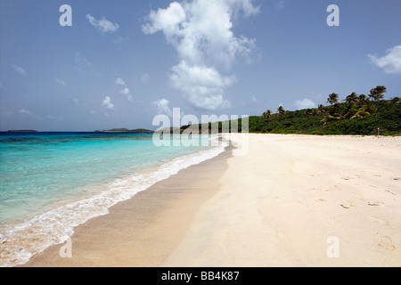 Wide Angle View of a Tropical Beach Zoni Beach Culebra Island Puerto Rico Stock Photo