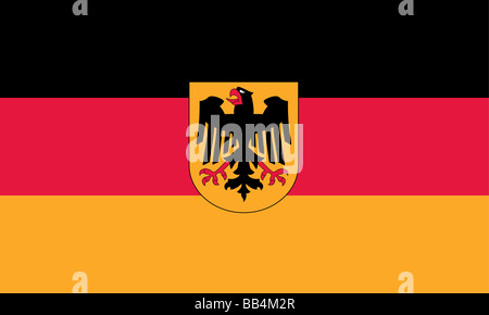 flag of Germany with detail of crest. Stock Photo