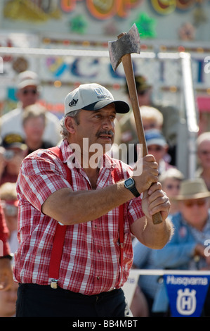 lumberjack competition at Florida Strawberry Festival Plant City Florida Stock Photo