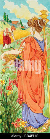 In Greek mythology, Demeter was the goddess of agriculture. In Roman mythology, she is associated with Ceres. Stock Photo