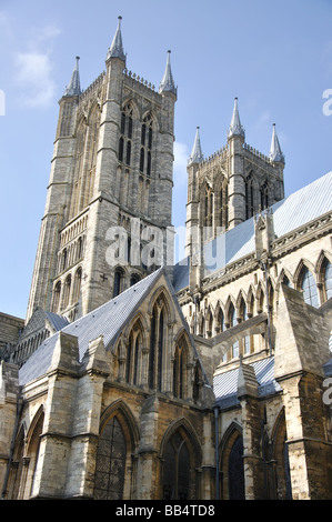 The Norman Tower, Lincoln Cathedral, Lincoln, Lincolnshire, England, United Kingdom Stock Photo