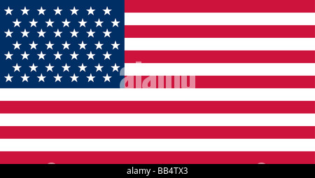 Historical flag of the United States of America. The 49-star U.S. flag, authorized when Alaska became a state, was the flag for Stock Photo