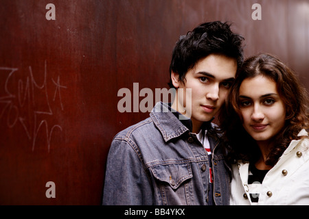 Portrait of teenager couple Stock Photo