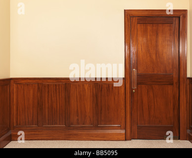 Room with wood paneling Stock Photo