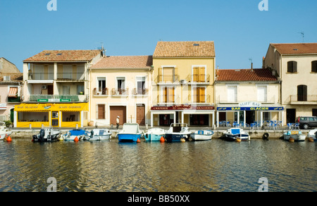 The harbour front at Meze, Languedoc, France.