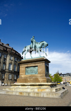 Equestrian statue of King Frederik VII (1808 1863),  Copenhagen, Denmark Stock Photo