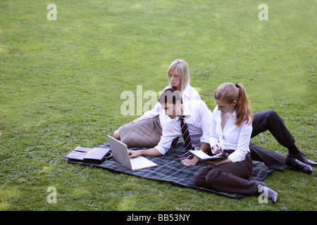 Business groupe in a park Stock Photo
