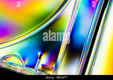 CD case showing plastic stress patterns Stock Photo