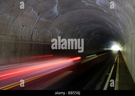 The Skyline Drive tunnels by Mary s Rock & winds along the Blue Ridge Mountains in Shenandoah National Park Virginia USA Stock Photo