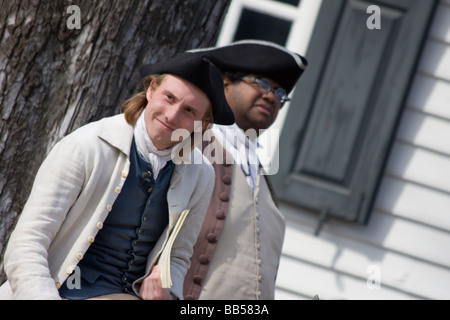 Period actors in Colonial Williamsburg, Virginia. Stock Photo