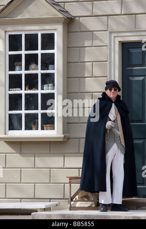 Period actor in Colonial Williamsburg, Virginia. Stock Photo