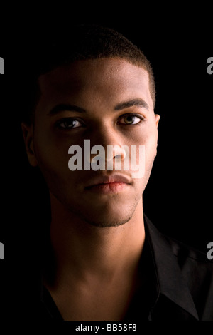 handsome young black man Stock Photo