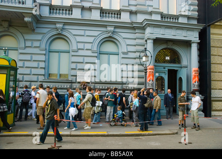 Terror haza the museum of dictatorship along Andrassy ut boulevard in central Budapest Hungary Europe Stock Photo